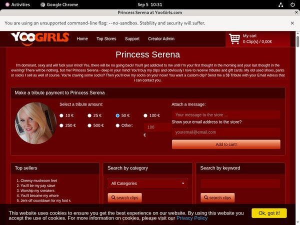 Serena Princess Passwords