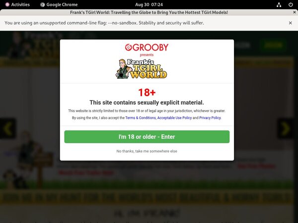 Franks T-Girl World Join Anonymously