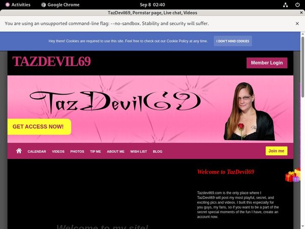 Tazdevil69.modelcentro.com Member Sign Up